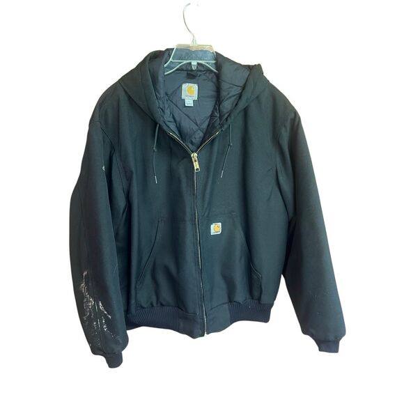 Vintage Carhartt Extremes Hooded Jacket J133 BLK Mens Sz L Black - Picture 1 of 7